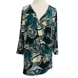 Avenue Size 18 20  Top Blouse Plus Size Faux Wrap Paisley Boho